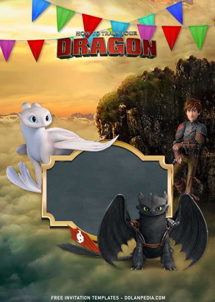 8+ How To Train Your Dragon Birthday Invitation Templates with Light Fury