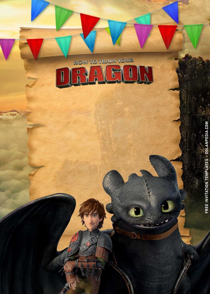 8+ How To Train Your Dragon Birthday Invitation Templates with Toothless and Hiccup