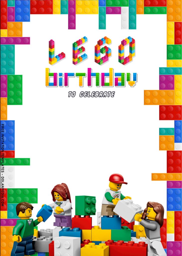 9+ Lego Birthday Invitation Templates For Kids Birthday Party with Lego Builder