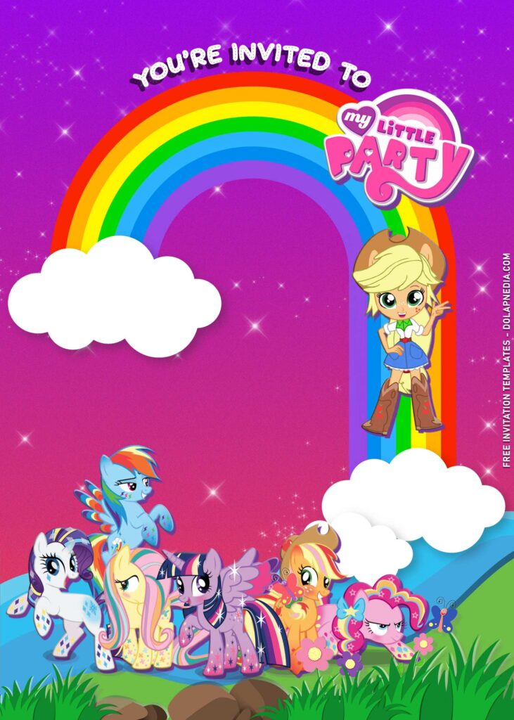 9+ My Little Pony Birthday Invitation Templates with Sparkling Background