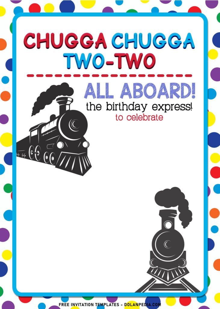11+ Train Theme Kids Birthday Invitation Templates with Pencil drawn Train