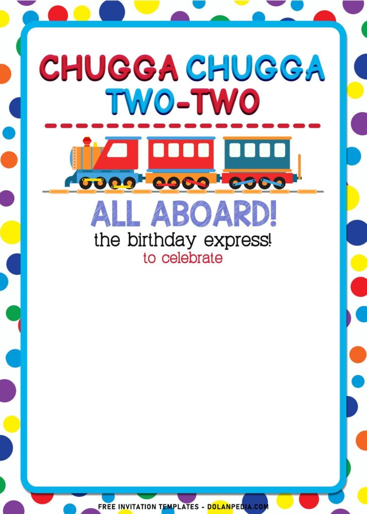 11+ Train Theme Kids Birthday Invitation Templates with white text box