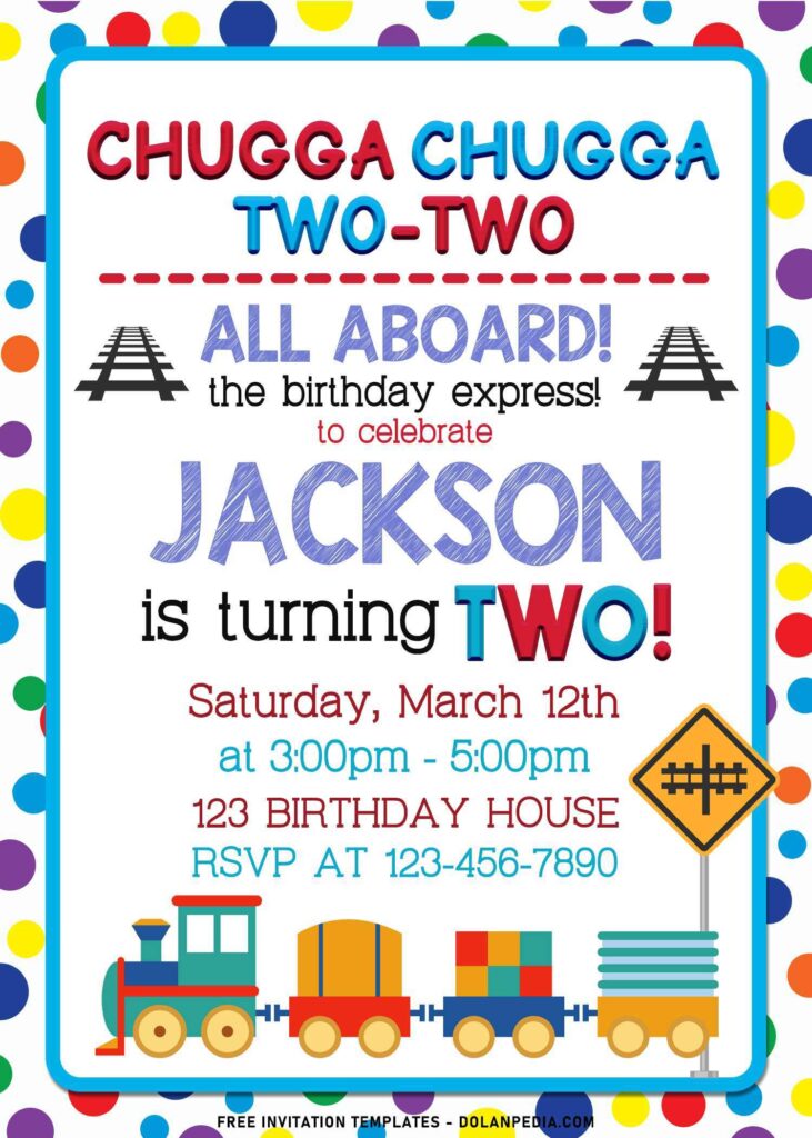11+ Train Theme Kids Birthday Invitation Templates