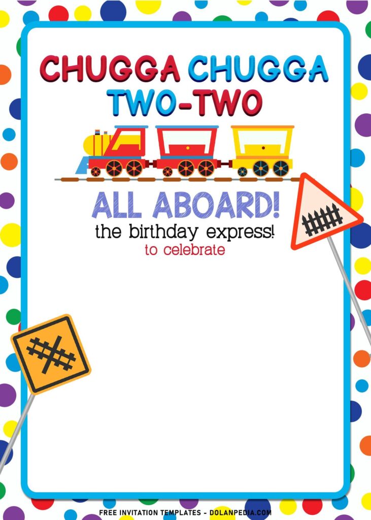 11+ Train Theme Kids Birthday Invitation Templates with Railroad Sign
