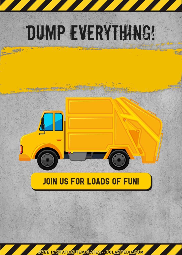11+ Construction Birthday Invitation Templates with Dump truck