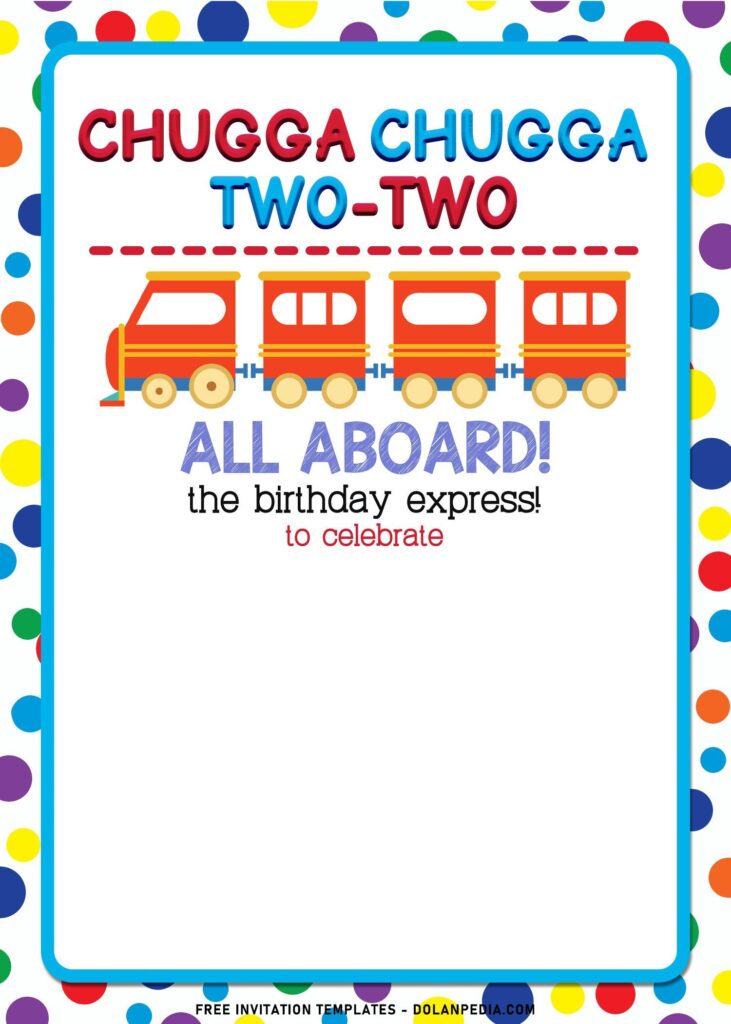 11+ Train Theme Kids Birthday Invitation Templates with cute cartoon Trains