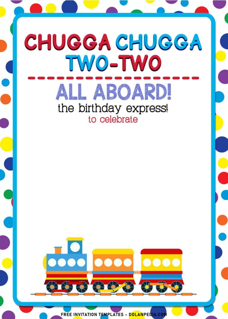 11+ Train Theme Kids Birthday Invitation Templates with Cartoon Toy train