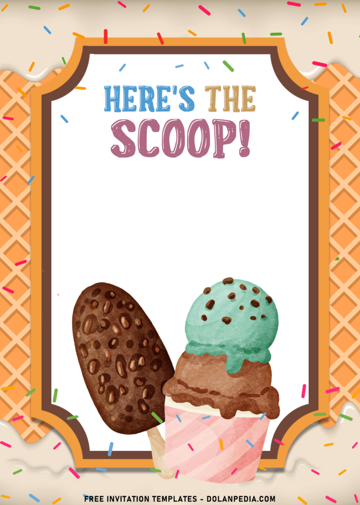 9+ Ice Cream Party Invitation Templates For Kids with Chocolate ice cream stick