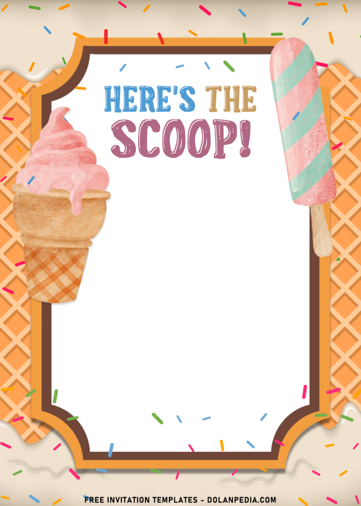 9+ Ice Cream Party Invitation Templates For Kids with strawberry ice cream