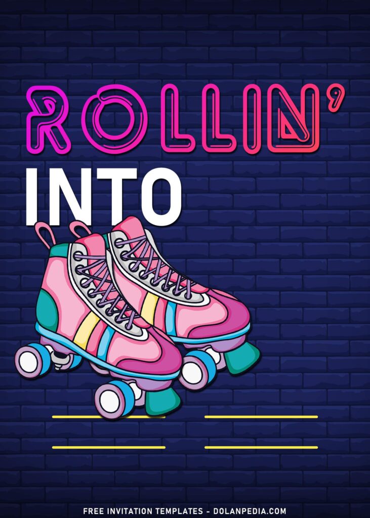 11+ Retro Roller Skating Birthday Invitation Templates with Roller Skate boots