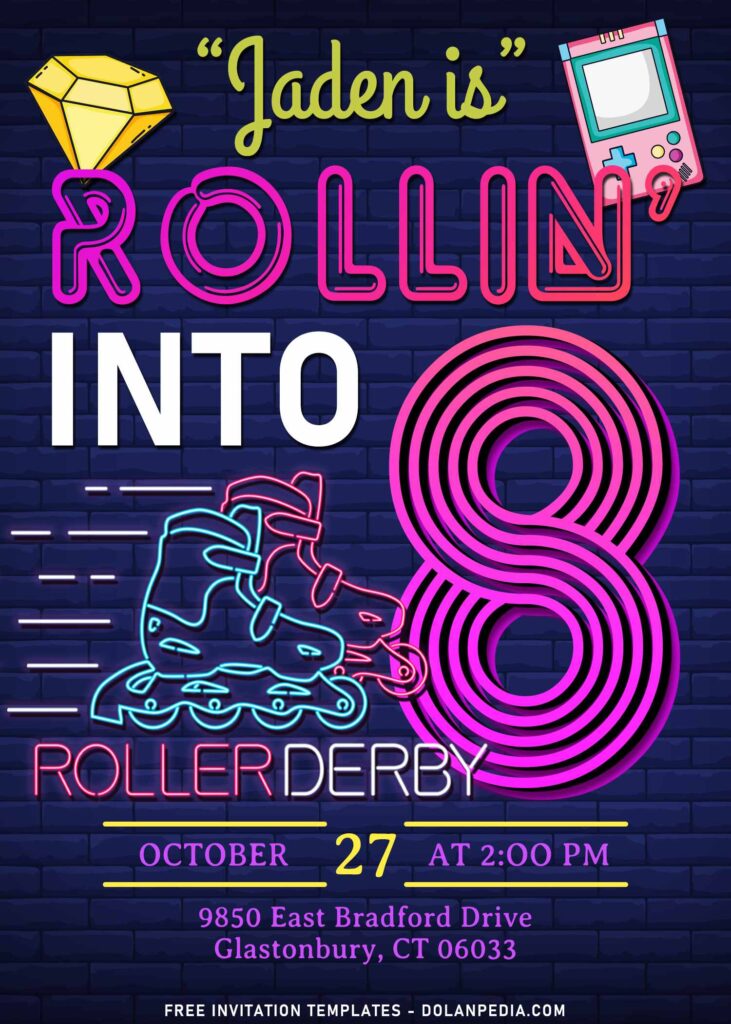 11+ Retro Roller Skating Birthday Invitation Templates