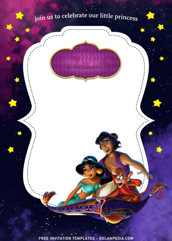 8+ Aladdin Birthday Invitation Templates with Flying Magic Carpet