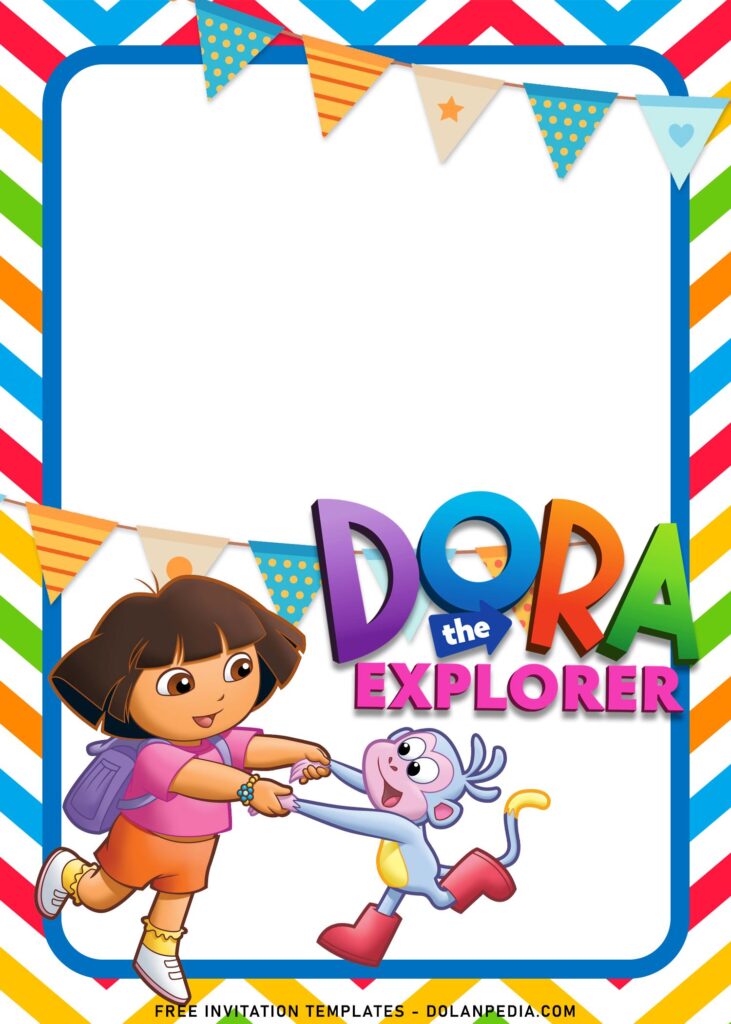 8+ Dora The Explorer Birthday Invitation Templates For Your Kid’s Birthday with Dora dancing with boots