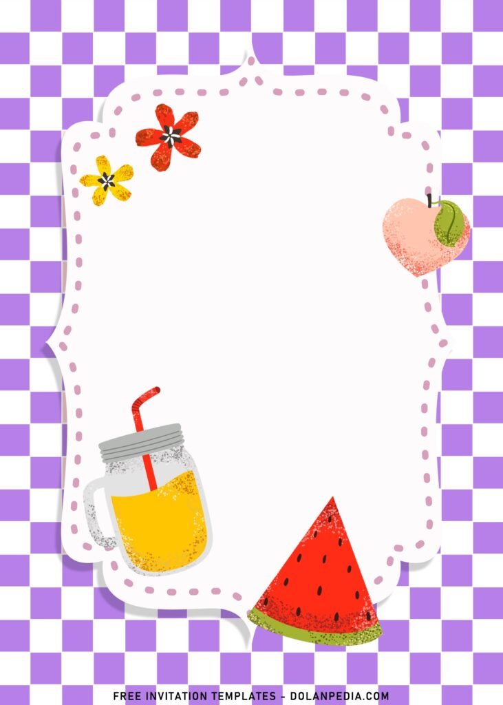 7+ Lovely Summer Birthday Invitation Templates With Cute Stickers with Orange Juice and Watermelon