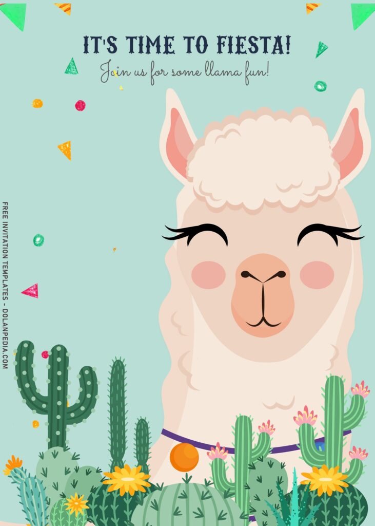9+ Adorable Llama Birthday Invitation Templates For Your Birthday Girls with cute Llama head
