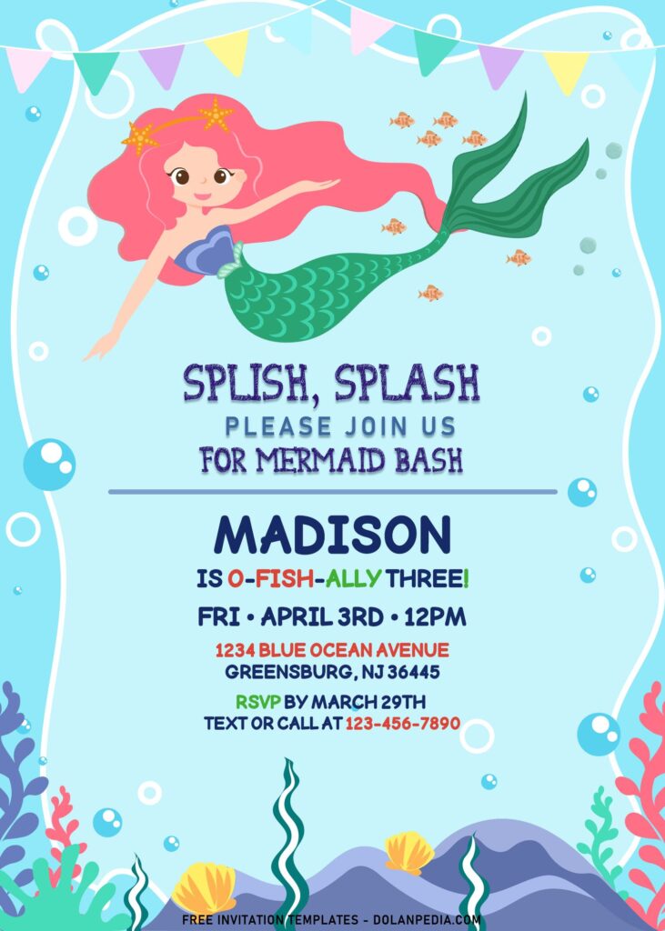 9+ Colorful Mermaid And Friends Birthday Invitation Templates