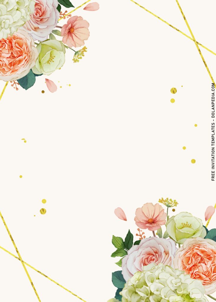 10+ Peach Flowers Birthday Invitation Templates with blush roses