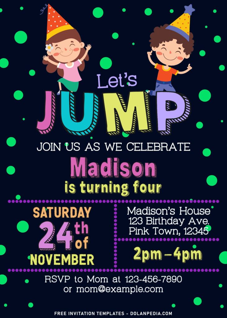 11+ Let’s Jump Party Invitation Templates For Your Kids Birthday