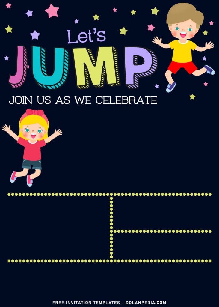 11+ Let’s Jump Party Invitation Templates For Your Kids Birthday with 