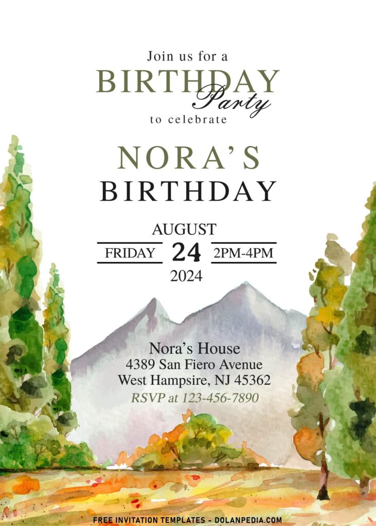 7+ Aesthetic Watercolor Forest Theme Birthday Invitation Templates