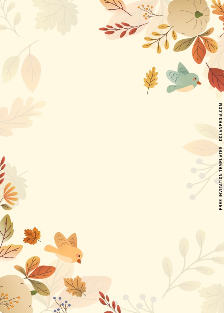 11+ Beautiful Autumn Leaves Border Birthday Invitation Templates with beautiful foliage