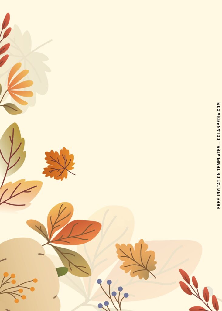 11+ Beautiful Autumn Leaves Border Birthday Invitation Templates with pastel tone background