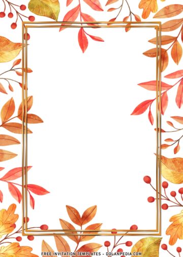 11+ Beautiful Autumn Leaves Border Birthday Invitation Templates ...