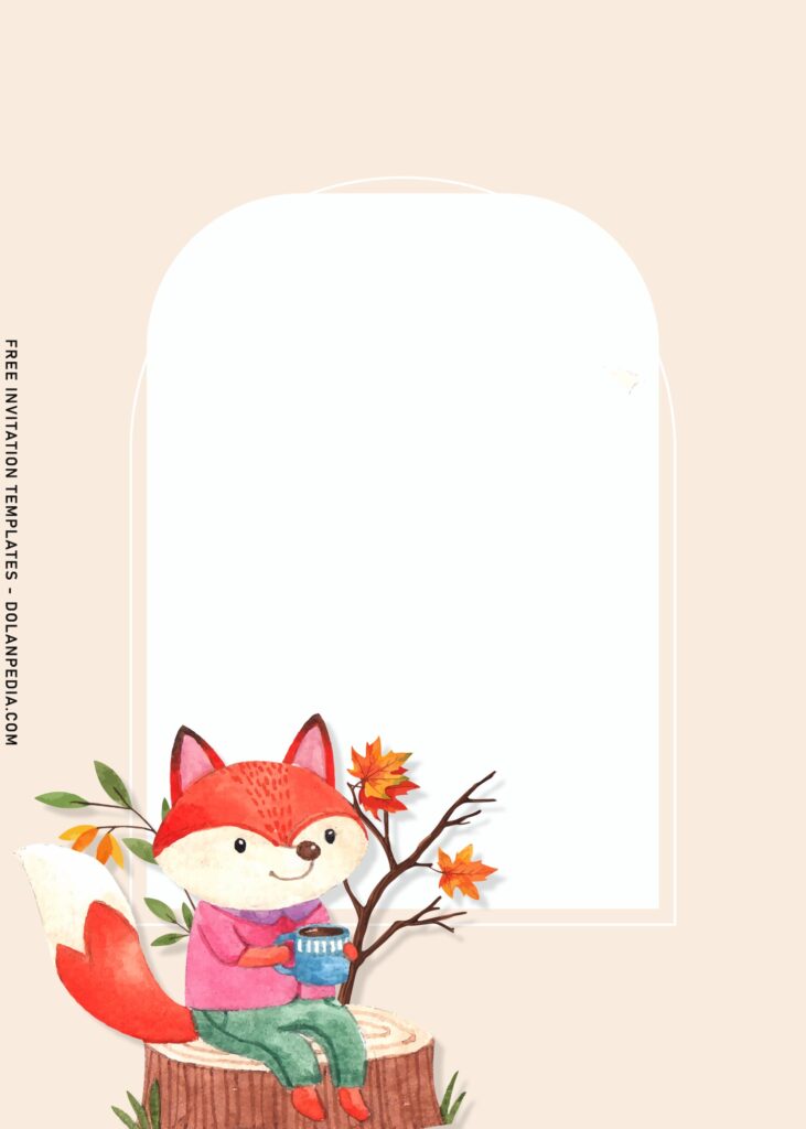7+ Woodland Party Animals Birthday Invitation Templates For All Ages with cute baby fox