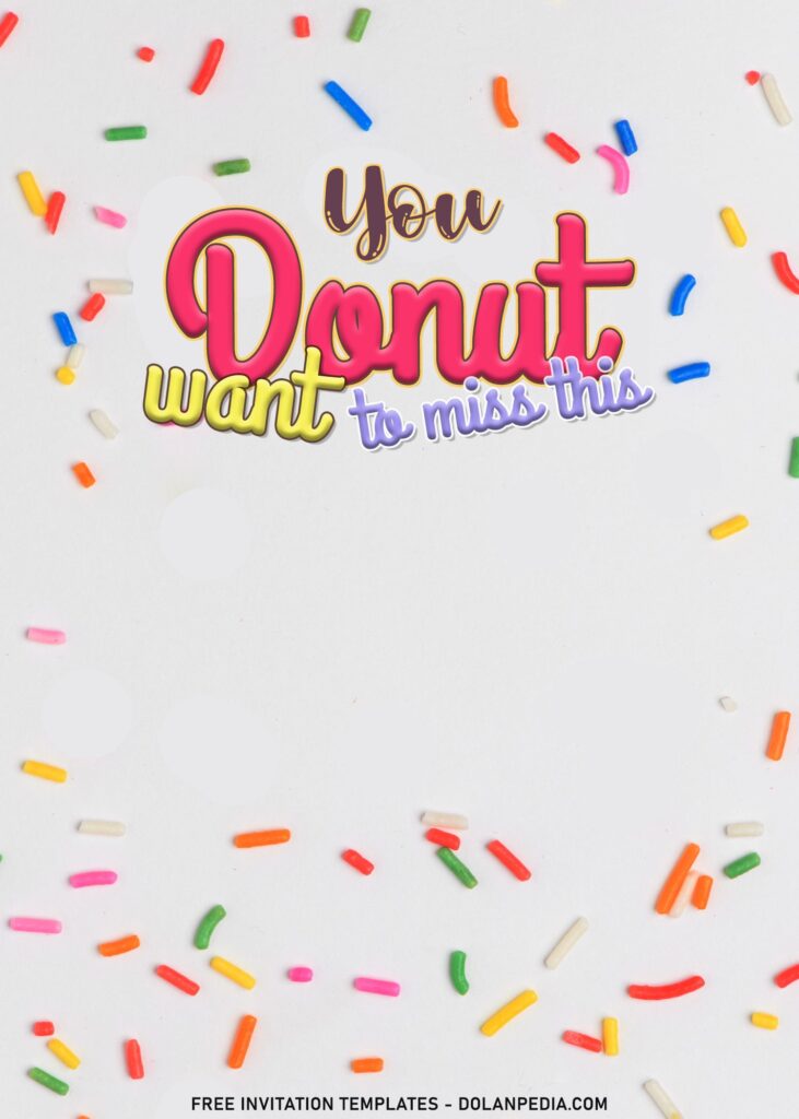 7+ Girls Donut Want To Miss This Party Invitation Templates For All Ages with portrait orientation design