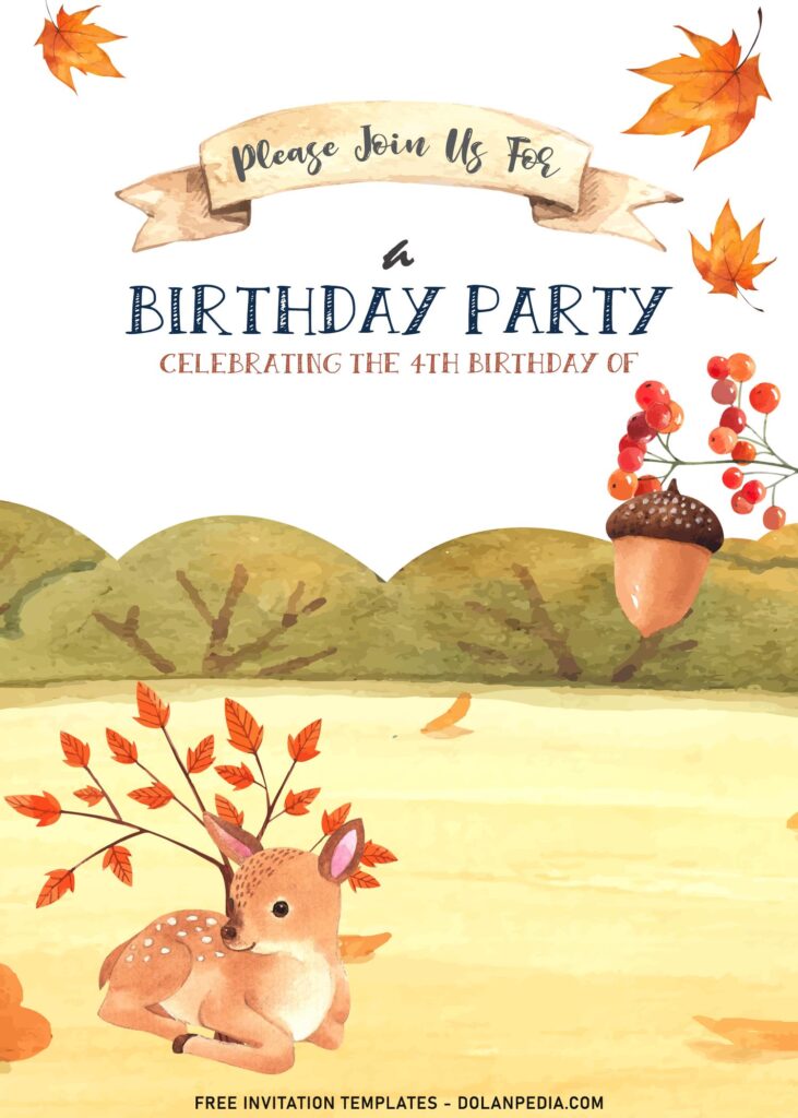 8+ Beautiful Watercolor Safari Animals Birthday Invitation Templates with adorable bunny