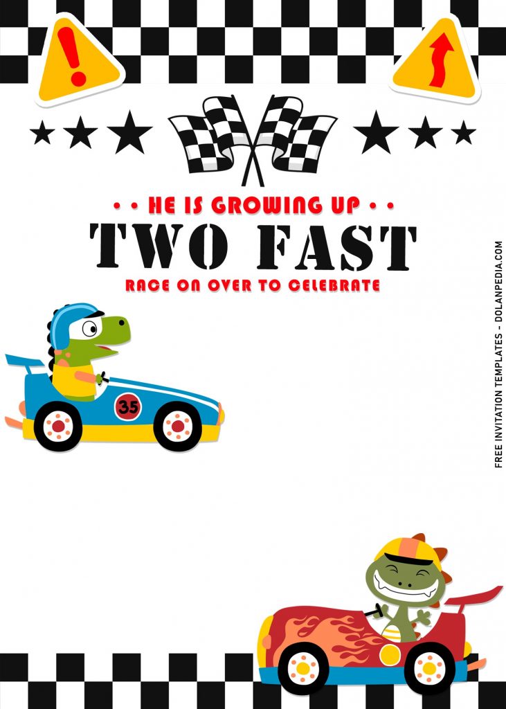8+ Race On Over Two Fast 2nd Birthday Invitation Templates with red race car