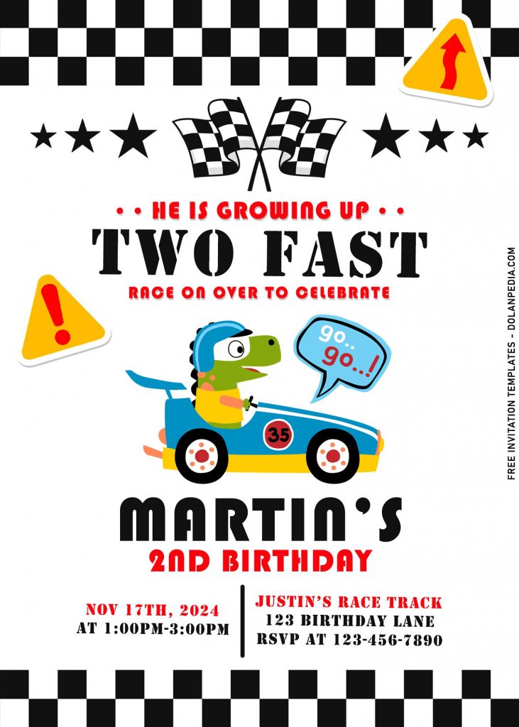 8+ Race On Over Two Fast 2nd Birthday Invitation Templates