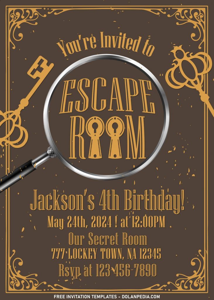 8+ Vintage Mystery Solving Escape Room Birthday Invitation Templates