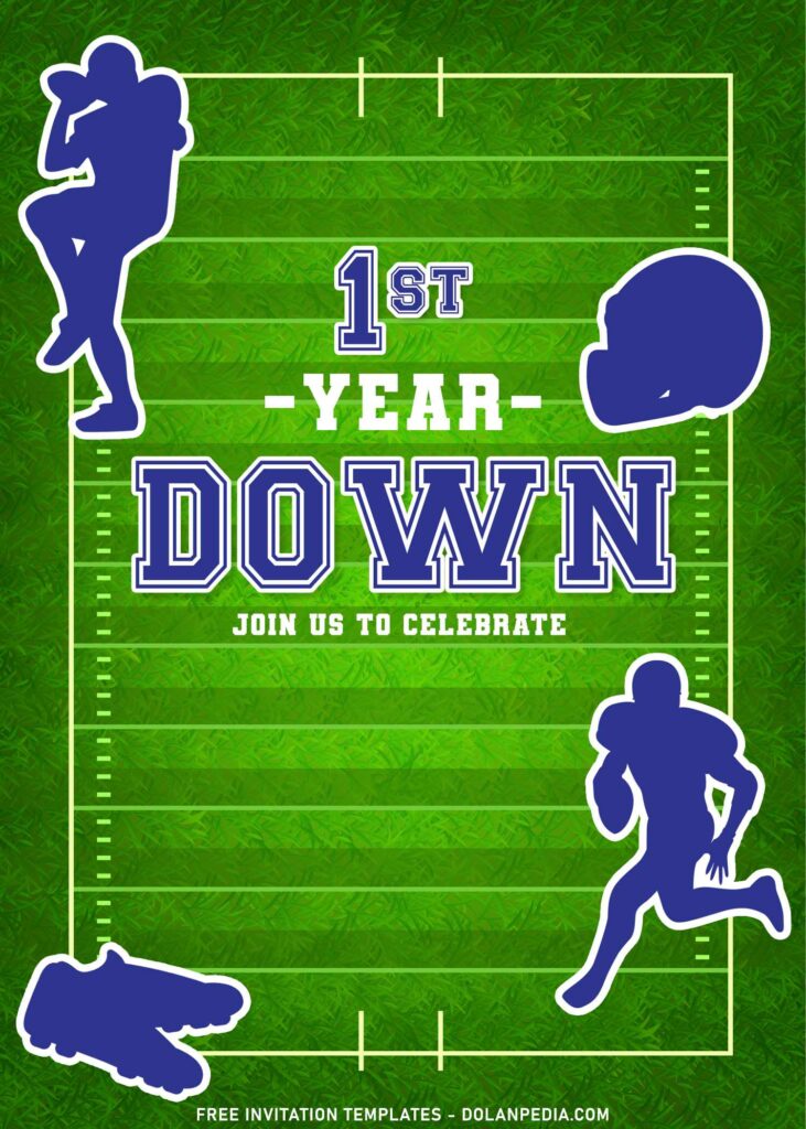 10+ Football Playing Field Birthday Invitation Templates with Football Sidelines