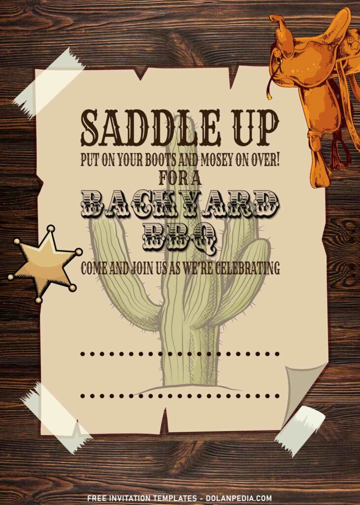11+ Old Wild West Backyard BBQ Birthday Invitation Templates with 