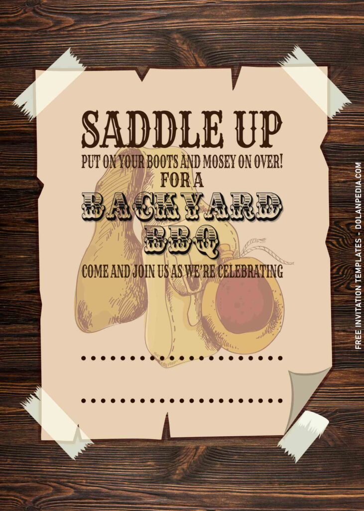 11+ Old Wild West Backyard BBQ Birthday Invitation Templates with vintage rustic paper