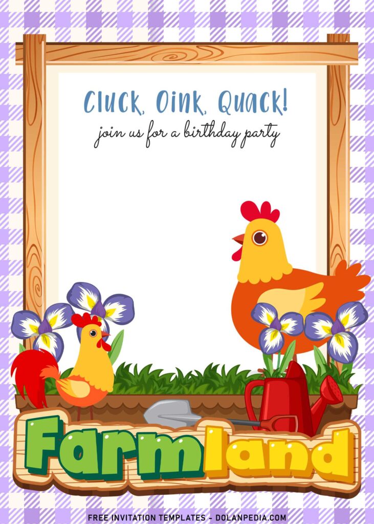 11+ Adorable Farmland Party Invitation Templates For Preschooler with adorable chicken