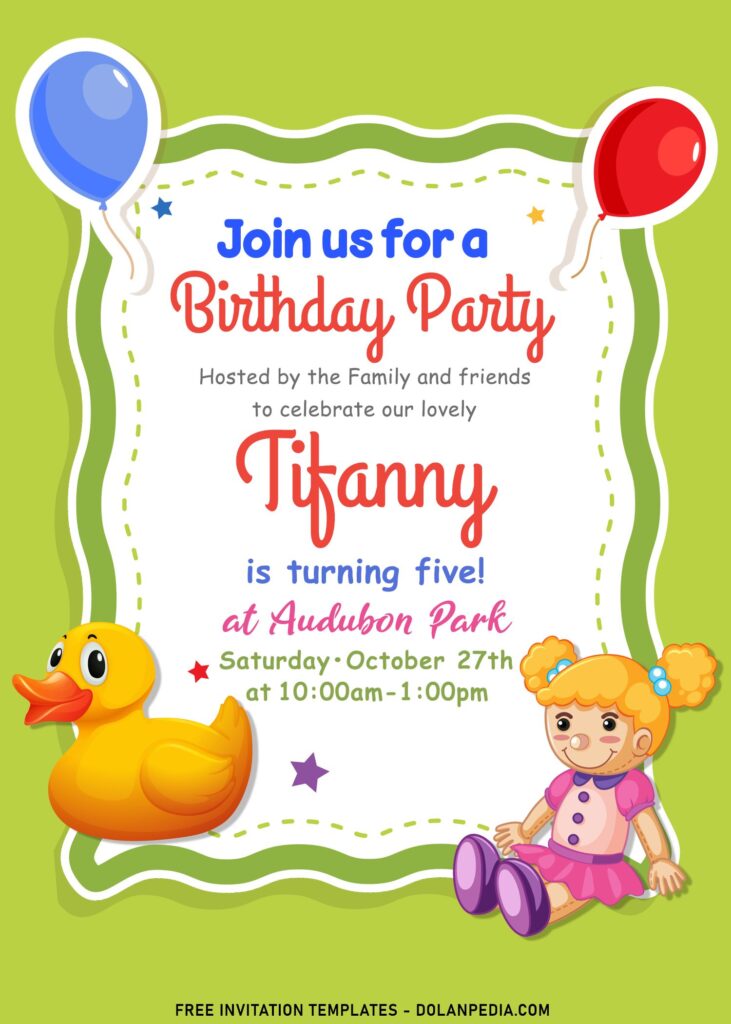 11+ Adorable Kids Toys Birthday Invitation Templates