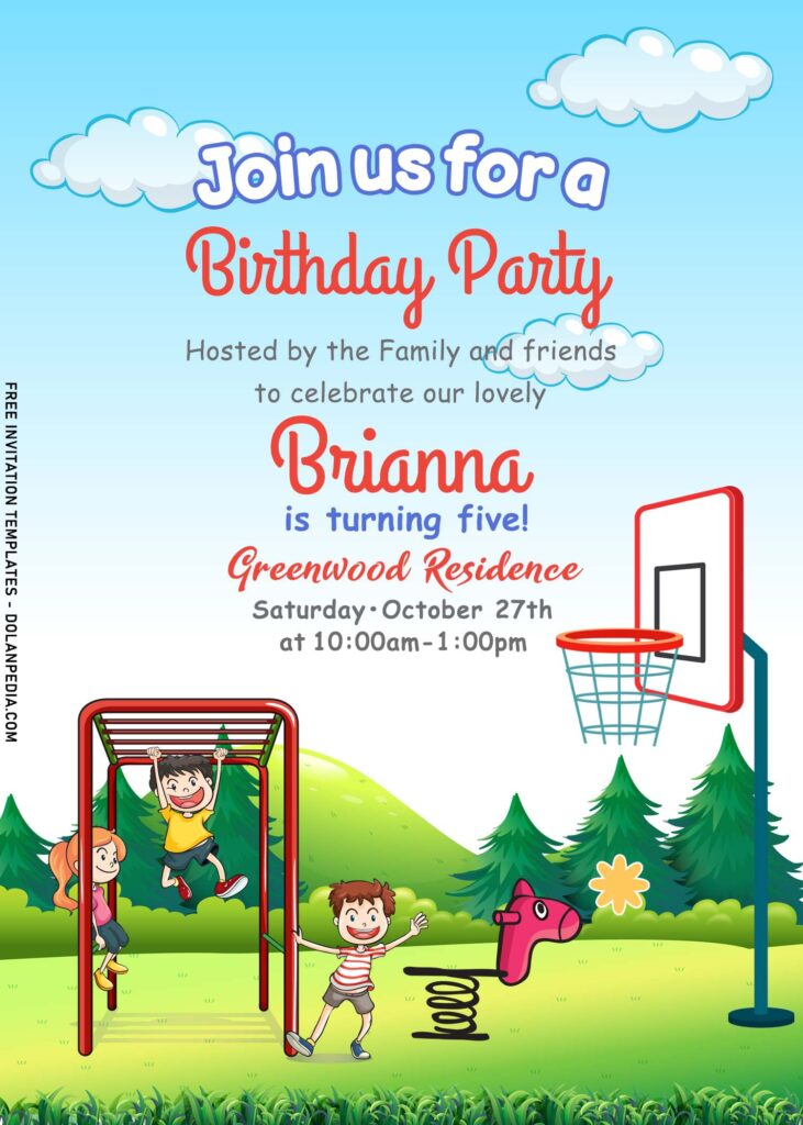 11+ Endearing Kids Playground Birthday Invitation Templates