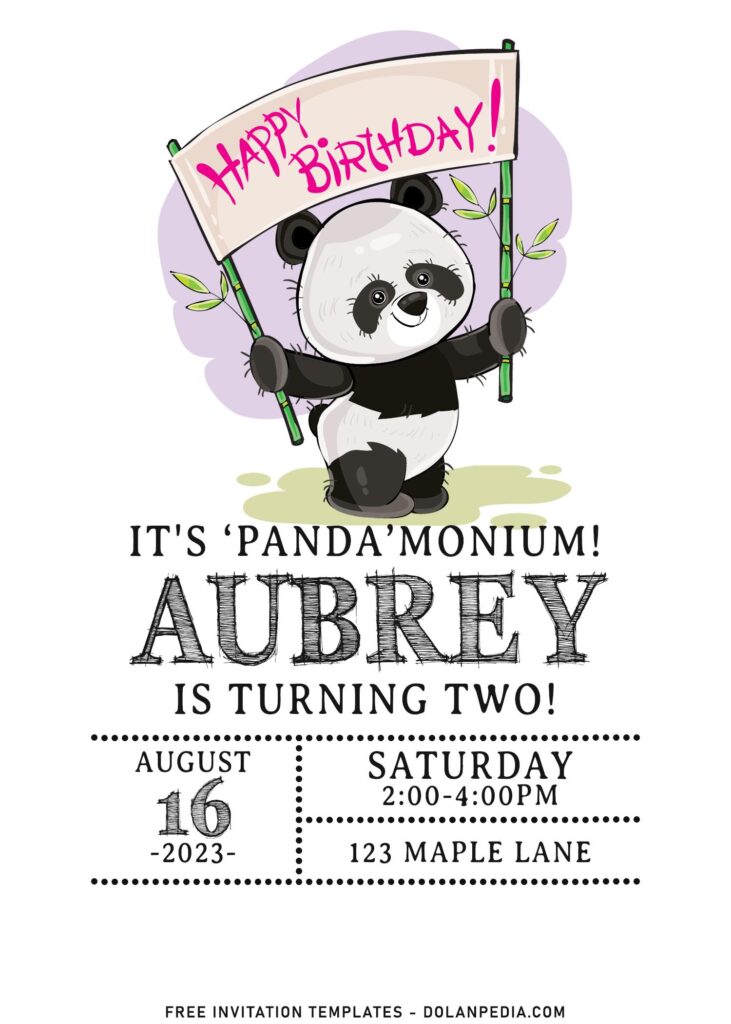 7+ Cute Baby Panda Birthday Invitation Templates For Your Kid's Birthday