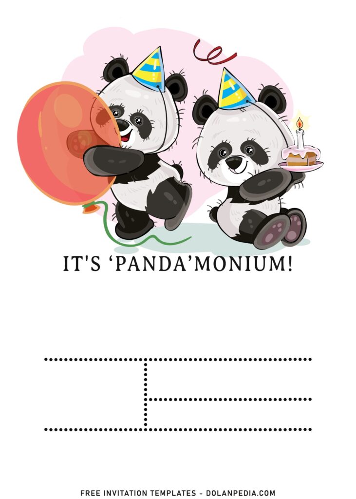 7+ Cute Baby Panda Birthday Invitation Templates For Your Kid's Birthday with 