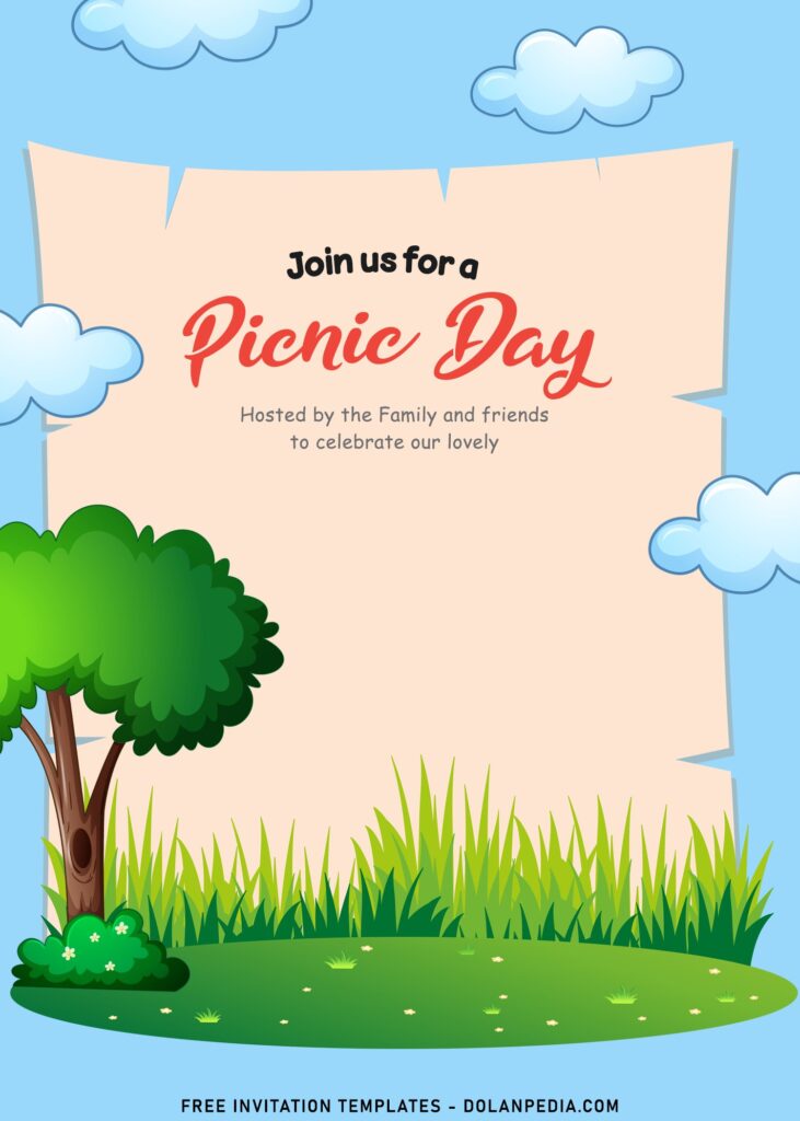 9+ Summer Picnic Day In The Park Birthday Invitation Templates with 