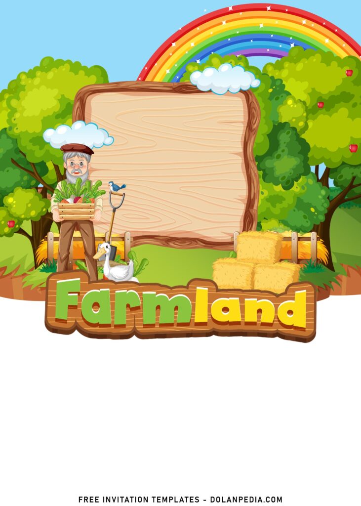 9+ Cartoon Farm Animals Girls Birthday Invitation Templates with cute farmer