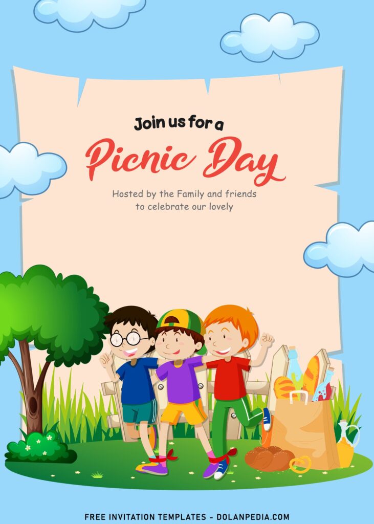 9+ Summer Picnic Day In The Park Birthday Invitation Templates with Beautiful Cartoon Graphics