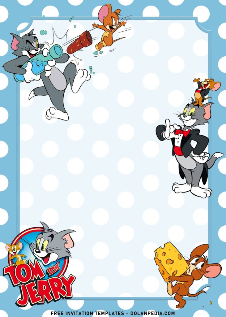 10+ Adorable Tom And Jerry Birthday Invitation Templates with Tom and Jerry in tuxedo suits