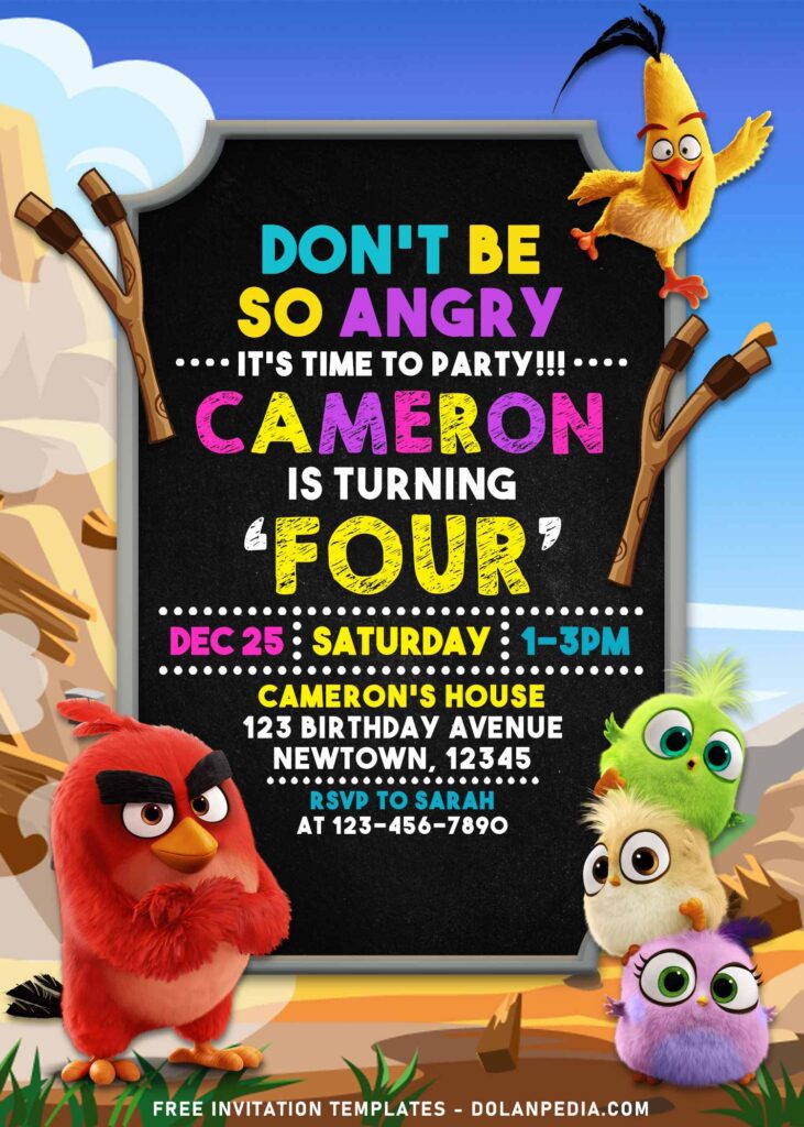 10+ Lovely Feathered Friends Angry Birds Birthday Invitation Templates