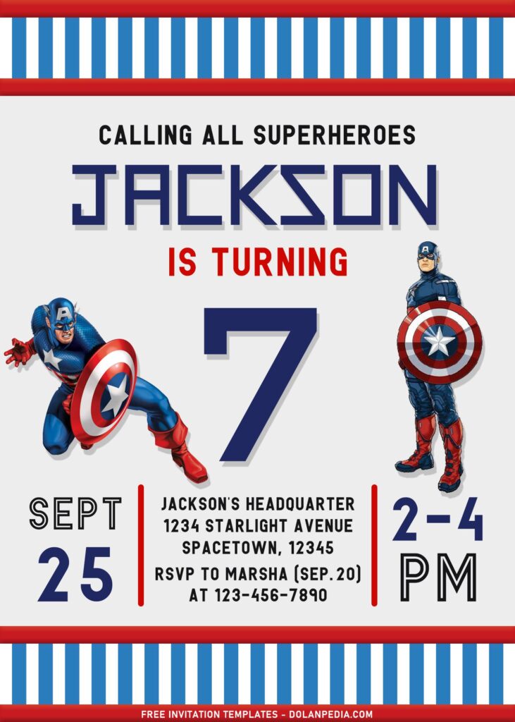 10+ Fantastic Captain America Civil War Birthday Invitation Templates