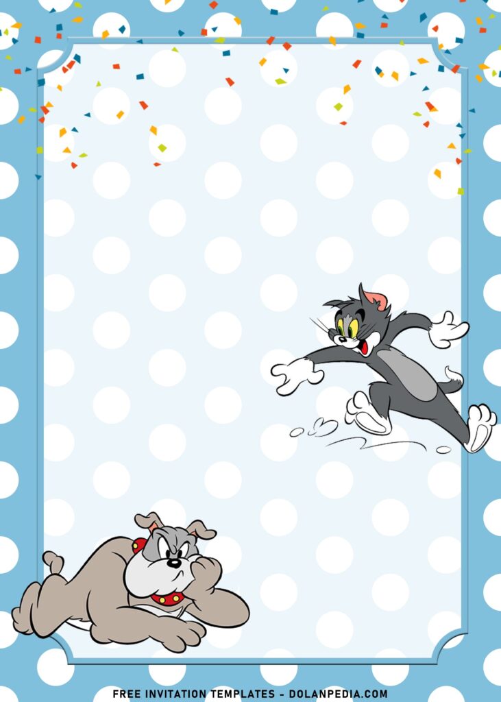 10+ Adorable Tom And Jerry Birthday Invitation Templates with Tom and Spike