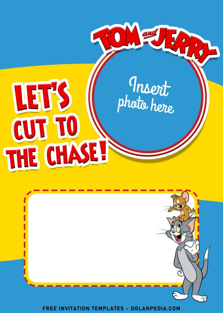 10+ Cutesy Tom & Jerry Birthday Invitation Templates For Your Kid's Birthday with Picture or Photo Frame