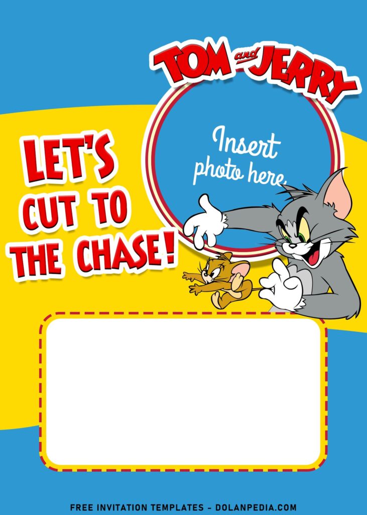 10+ Cutesy Tom & Jerry Birthday Invitation Templates For Your Kid's Birthday with classic cartoon Tom & Jerry's graphics
